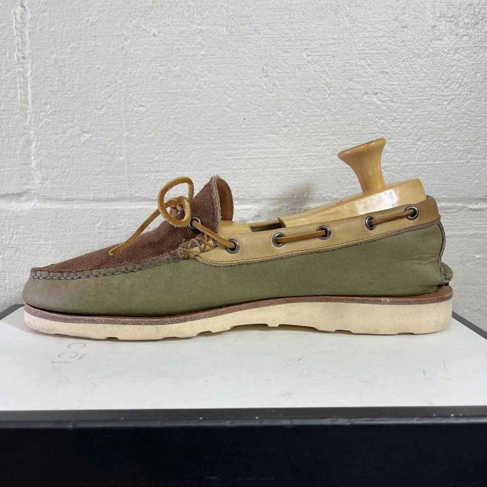 Todd Snyder x LL Bean Boat Shoes Casual Green Brown Suede Slip On Men's 11.5 D
